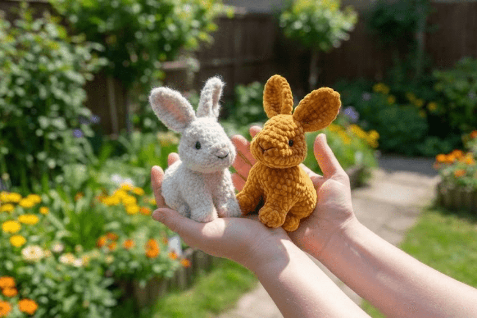 Dois coelhinhos fofinhos feitos para encantar à primeira vista. Perfeitos para decoração de Páscoa, kits presenteáveis e fotos de vitrine com alto apelo emocional.